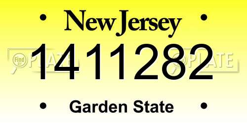 1411282 New Jersey License Plate