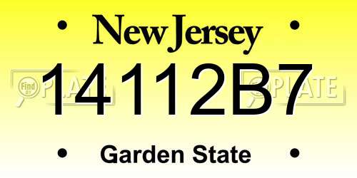 14112B7 New Jersey License Plate