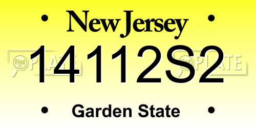 14112S2 New Jersey License Plate