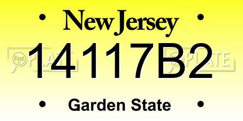 14117B2 New Jersey License Plate