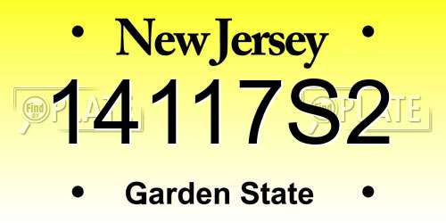 14117S2 New Jersey License Plate