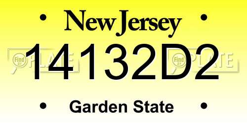 14132D2 New Jersey License Plate