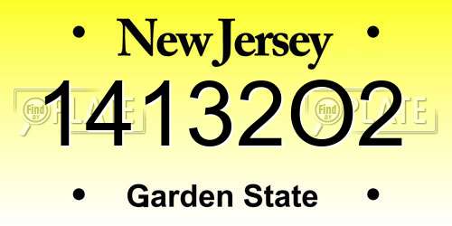 14132O2 New Jersey License Plate