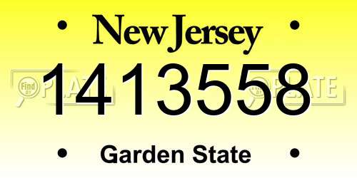 1413558 New Jersey License Plate