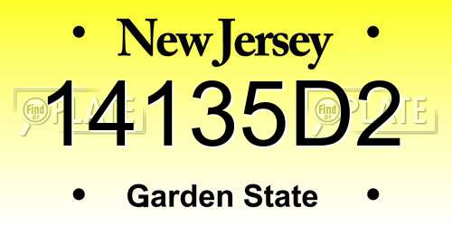 14135D2 New Jersey License Plate