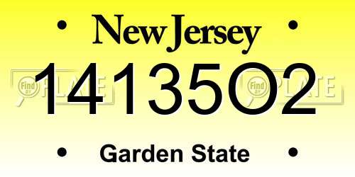 14135O2 New Jersey License Plate