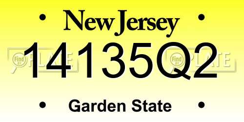 14135Q2 New Jersey License Plate