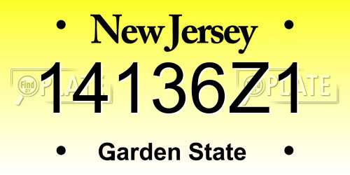 14136Z1 New Jersey License Plate