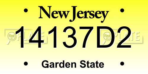14137D2 New Jersey License Plate