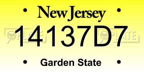 14137D7 New Jersey License Plate