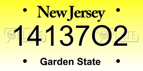 14137O2 New Jersey License Plate