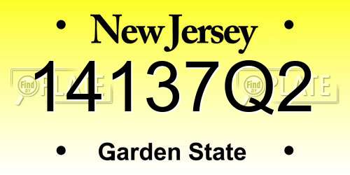 14137Q2 New Jersey License Plate