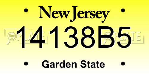 14138B5 New Jersey License Plate