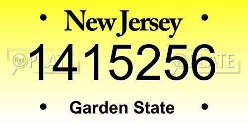 1415256 New Jersey License Plate