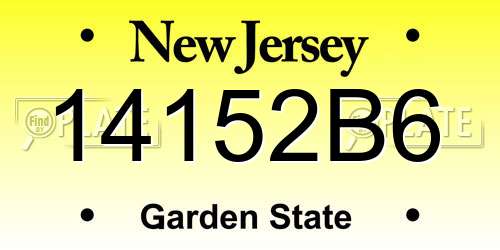 14152B6 New Jersey License Plate