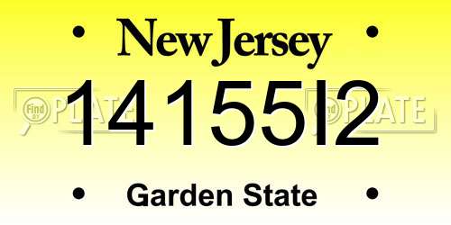 14155I2 New Jersey License Plate
