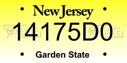 14175D0 New Jersey License Plate