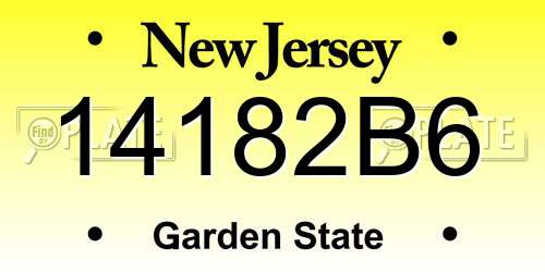 14182B6 New Jersey License Plate