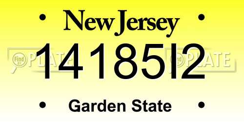 14185I2 New Jersey License Plate