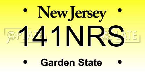 141NRS New Jersey License Plate