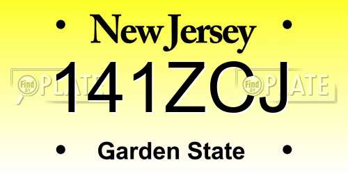 141ZCJ New Jersey License Plate