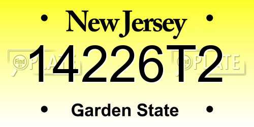 14226T2 New Jersey License Plate