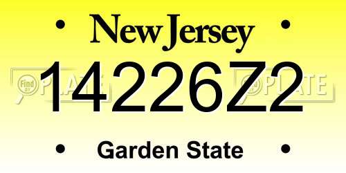 14226Z2 New Jersey License Plate