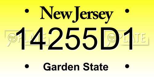 14255D1 New Jersey License Plate