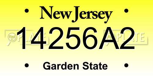 14256A2 New Jersey License Plate
