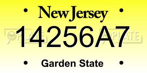 14256A7 New Jersey License Plate