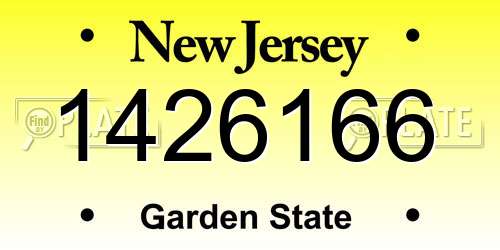 1426166 New Jersey License Plate