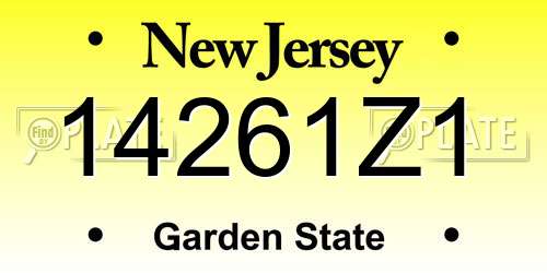 14261Z1 New Jersey License Plate