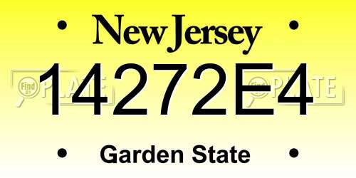 14272E4 New Jersey License Plate