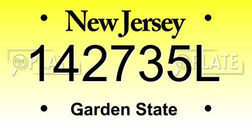 142735L New Jersey License Plate