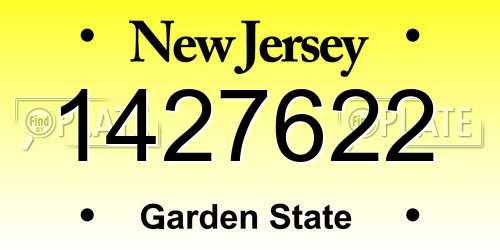 1427622 New Jersey License Plate