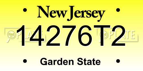 14276T2 New Jersey License Plate