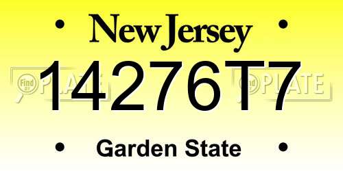 14276T7 New Jersey License Plate
