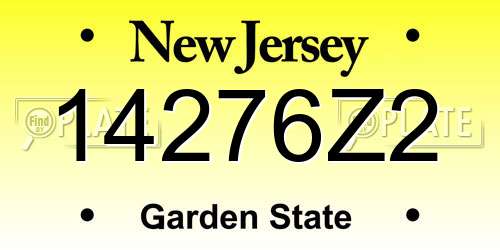14276Z2 New Jersey License Plate