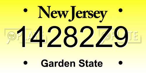 14282Z9 New Jersey License Plate