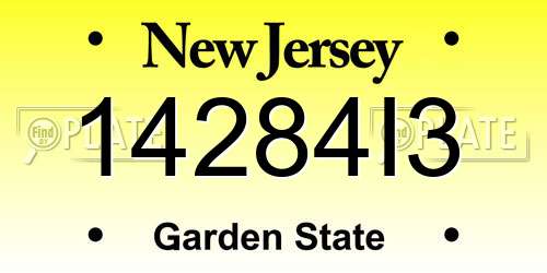 14284I3 New Jersey License Plate