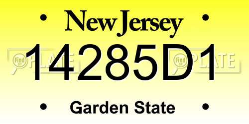 14285D1 New Jersey License Plate