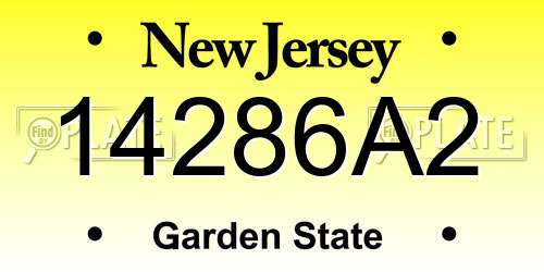 14286A2 New Jersey License Plate