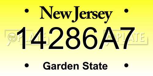 14286A7 New Jersey License Plate