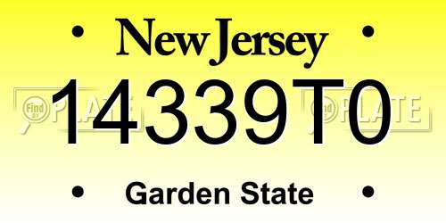 14339T0 New Jersey License Plate