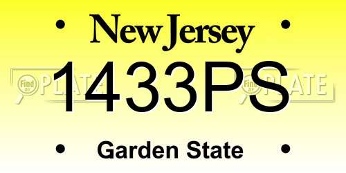 1433PS New Jersey License Plate