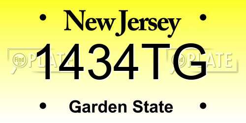1434TG New Jersey License Plate