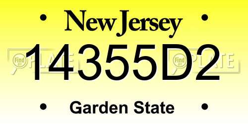 14355D2 New Jersey License Plate