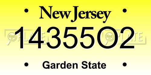 14355O2 New Jersey License Plate
