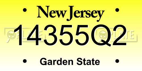 14355Q2 New Jersey License Plate