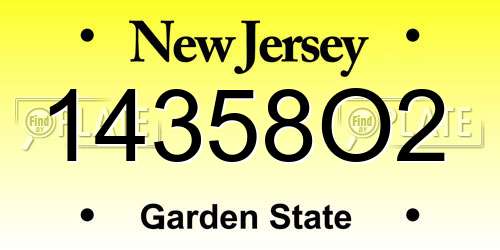 14358O2 New Jersey License Plate
